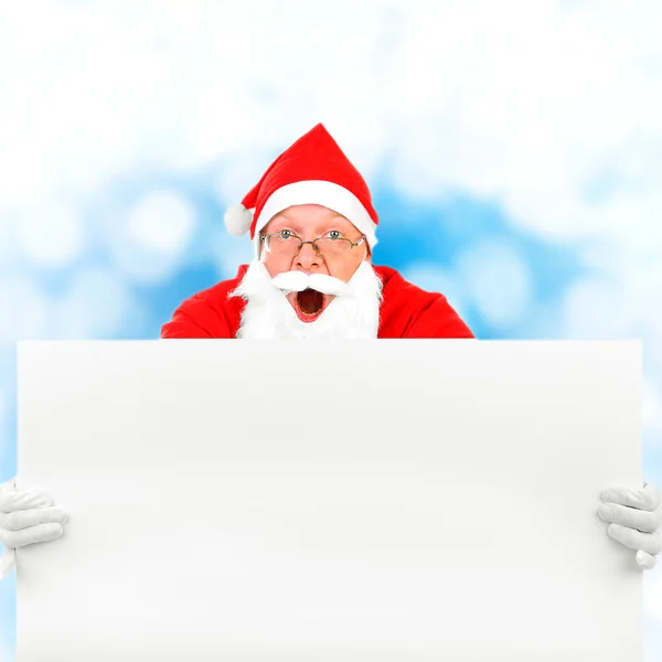 圣诞老人与空白板 — 图库照片
