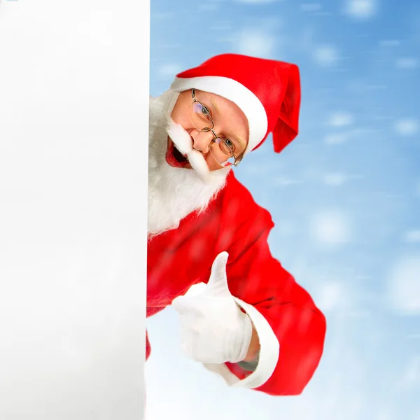 Санта-Клаус с чистой доской — стоковое фото