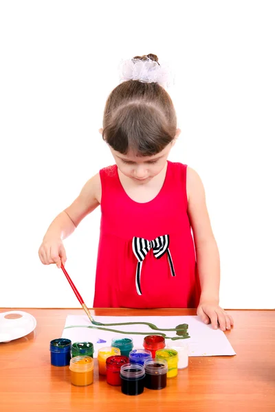 Little Girl drawing — Stock Photo, Image