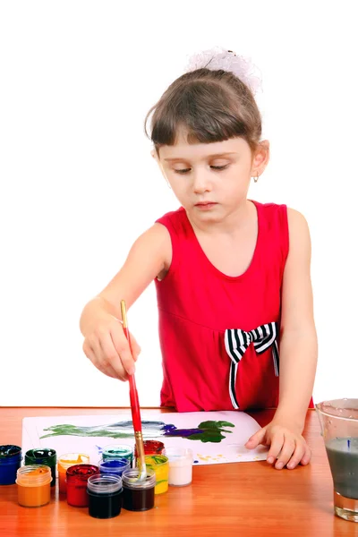 Little Girl drawing — Stock Photo, Image