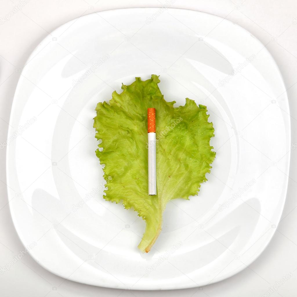 Cigarette on Dinner Plate