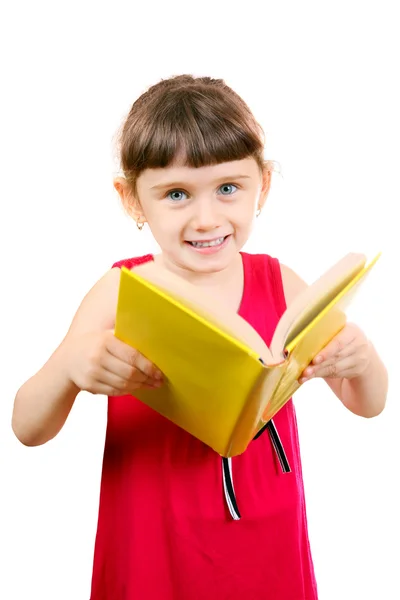 Petite fille avec un livre — Photo