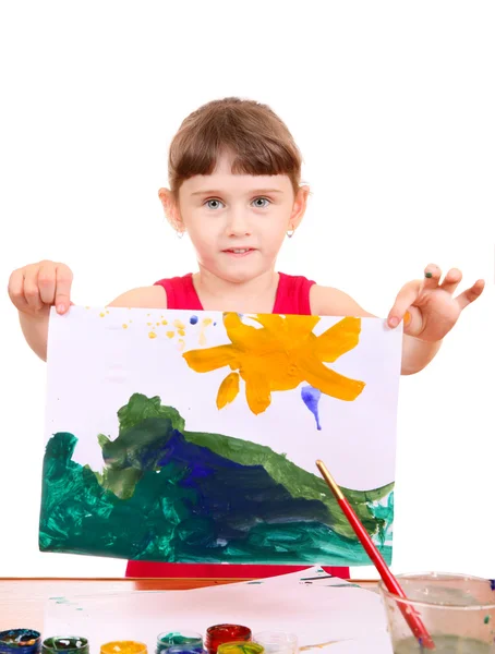 Little Girl with a Picture — Stock Photo, Image