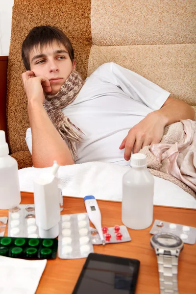 Sick Teenager home — Stock Photo, Image