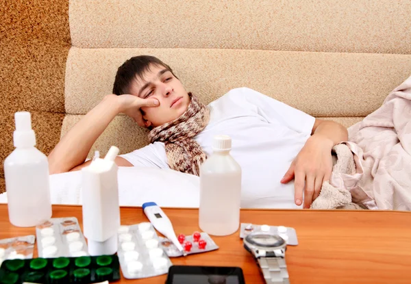 Sick Teenager home — Stock Photo, Image