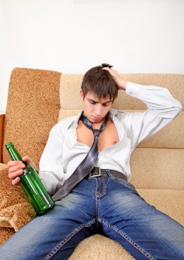 Teenager in Alcohol Addiction clipart
