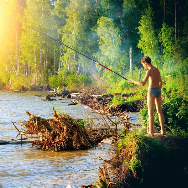 Fischer über die Natur — Stockfoto