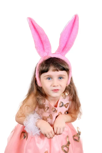 Niña con orejas de conejo — Foto de Stock