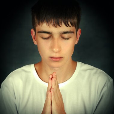 Teenager praying clipart