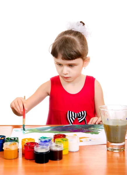 Little Girl drawing — Stock Photo, Image