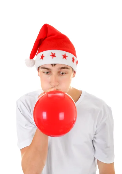 Teenager with Red Balloon — Stock Photo, Image