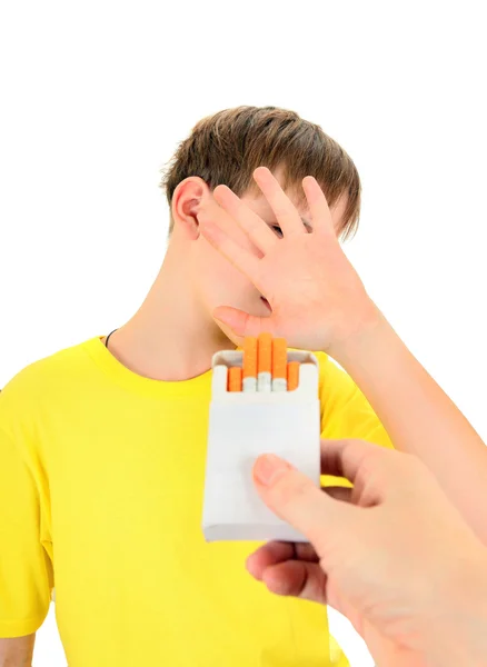 Kid refuses Cigarettes — Stock Photo, Image