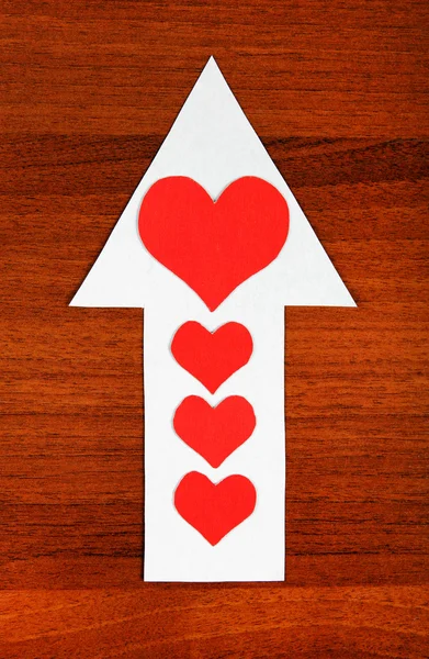 Forma del cuore sulla freccia — Foto Stock