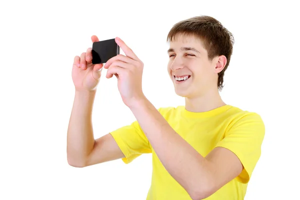 Adolescente con cellulare — Foto Stock