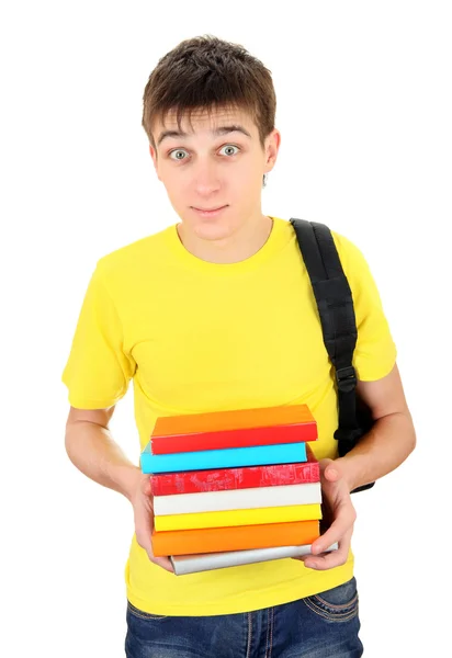 Student met de boeken — Stockfoto