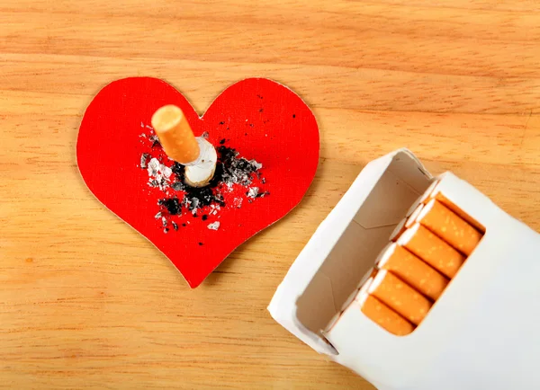 Cigarette with the Heart Shape — Stock Photo, Image