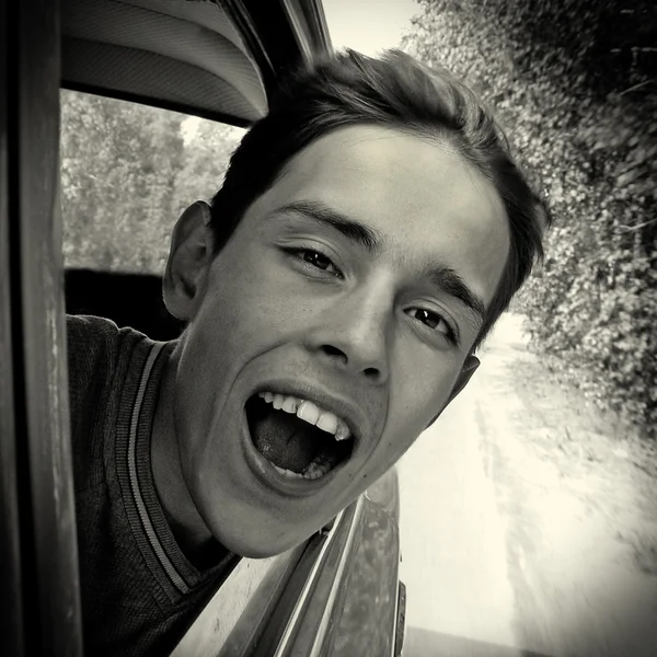 Teenager in the Car — Stock Photo, Image