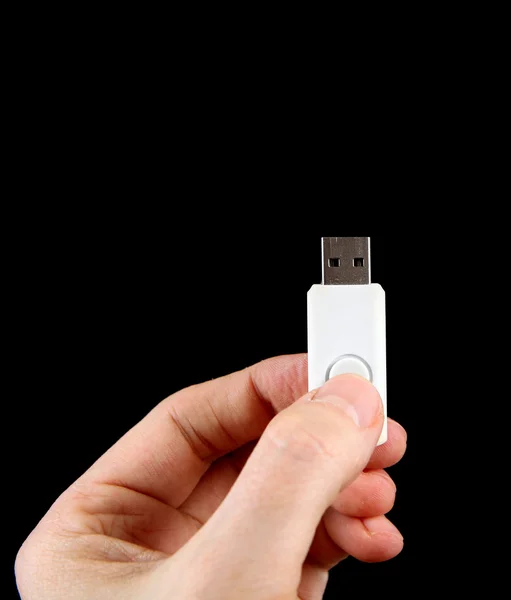 Unidade USB na mão — Fotografia de Stock