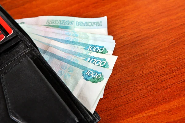 俄罗斯货币在钱包里 — 图库照片