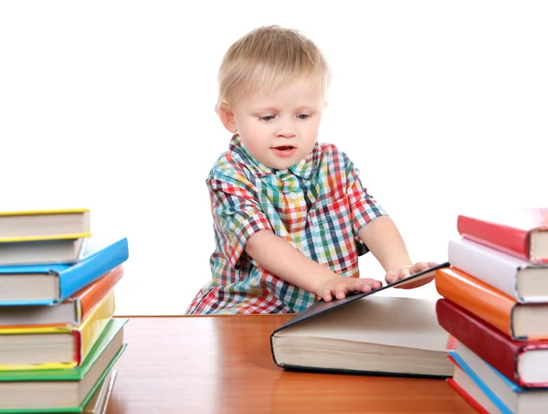 Dítě s knihy — Stock fotografie