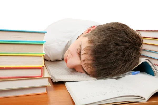 累了的学生睡眠 — 图库照片