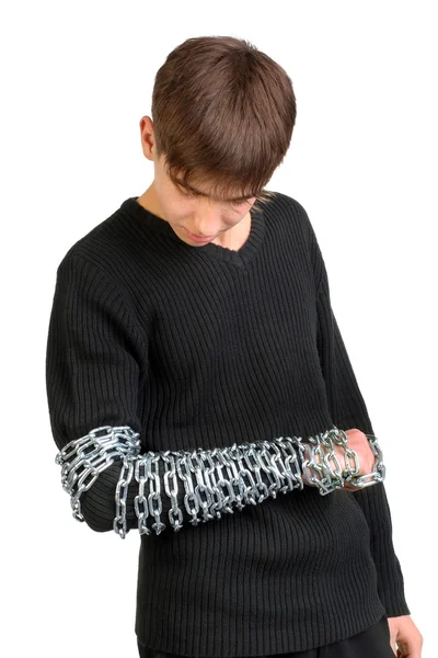 Teenager with a Chain — Stock Photo, Image