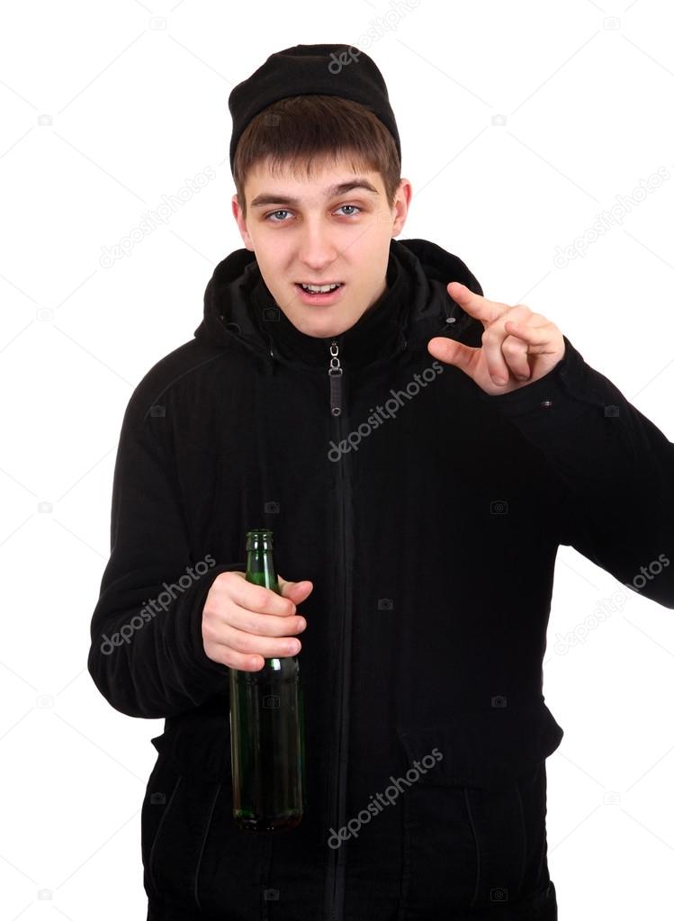Teenager with a Beer