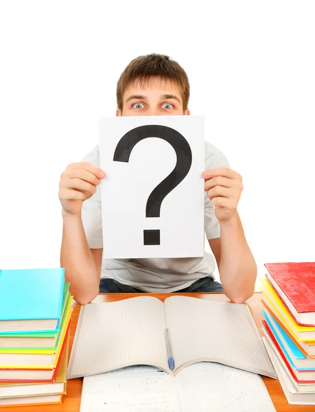 Student with Question Mark — Stock Photo, Image