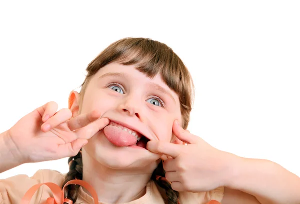 Cheerful Girl make a Faces — Stock Photo, Image