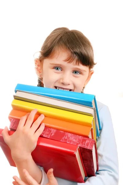 Petite fille avec un livre — Photo