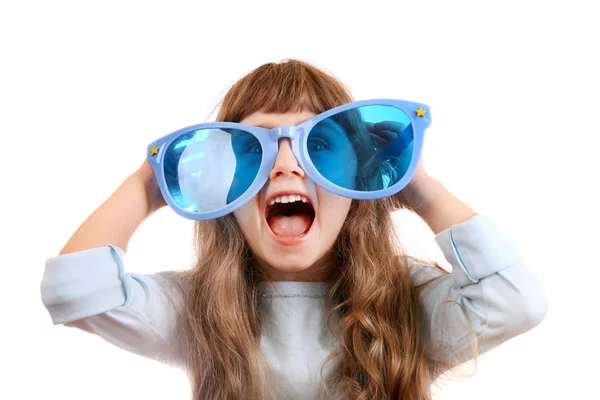 Niña en las gafas grandes — Foto de Stock