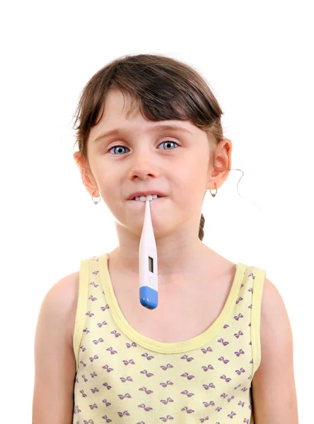 Little Girl with Thermometer — Stock Photo, Image