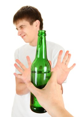 Teenager refuse an Alcohol clipart