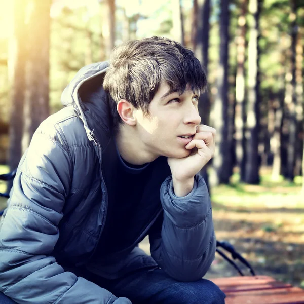 Adolescente no parque de outono — Fotografia de Stock