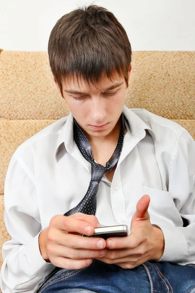 Young Man with Cellphone — Stock Photo, Image