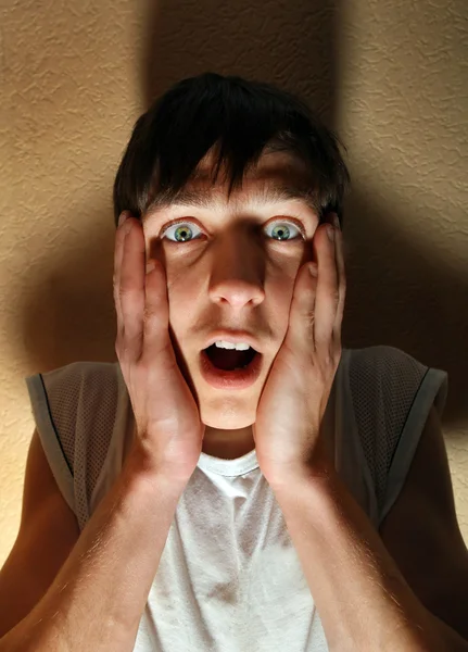 Frightened Young Man — Stock Photo, Image