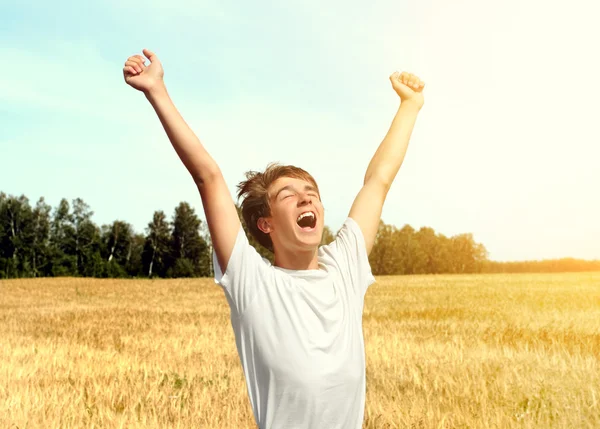 Teenager in the Wheat Field — Stock fotografie