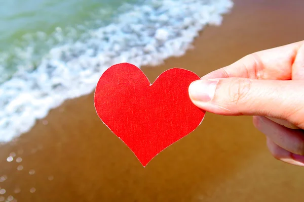 Cuore sul mare — Foto Stock