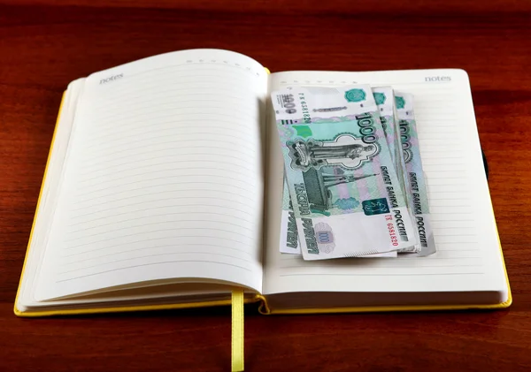 Rubles in the Book — 图库照片