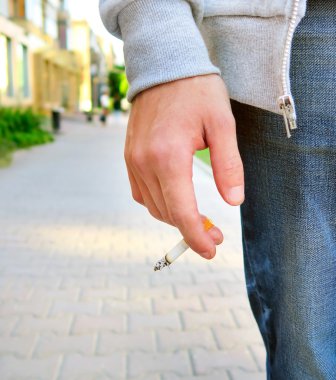 Person with Cigarette clipart