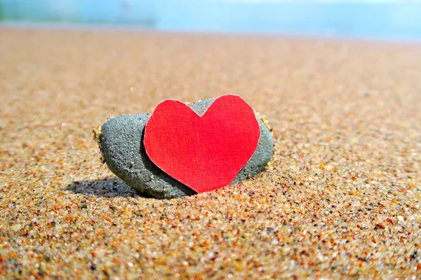 Cuore sul mare — Foto Stock