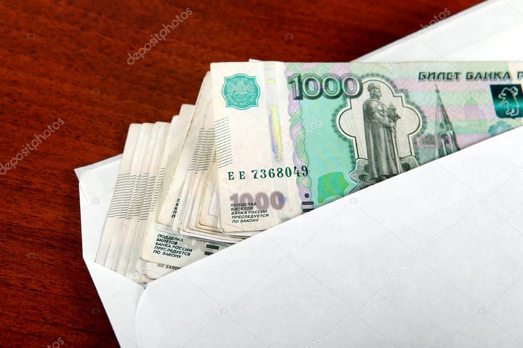 Russian Rubles in Envelope