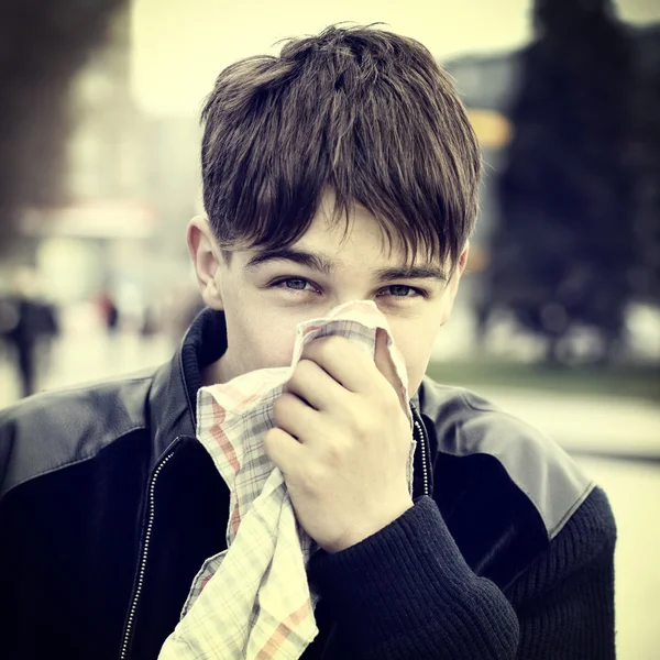 Teenager with Handkerchief — Stock Photo, Image