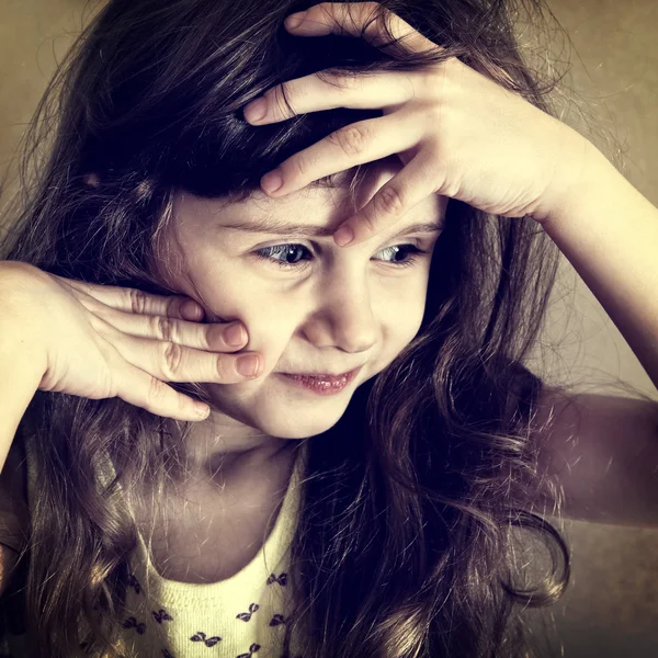 Stressed Little Girl — Stock Photo, Image