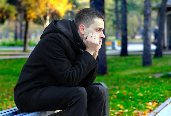 Sad Young Man outdoor — Stock Photo, Image