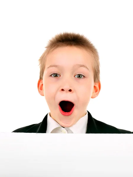 Niño con tablero vacío —  Fotos de Stock