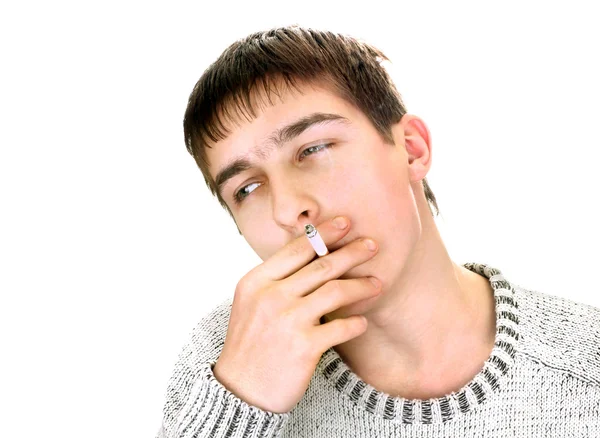 Jovem com cigarro — Fotografia de Stock