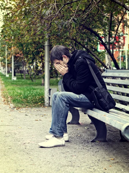 Sad Young Man outdoor — Stock Photo, Image