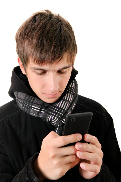 Jeune homme avec téléphone portable — Photo