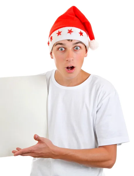 Teenager in Santa Hat Stock Picture